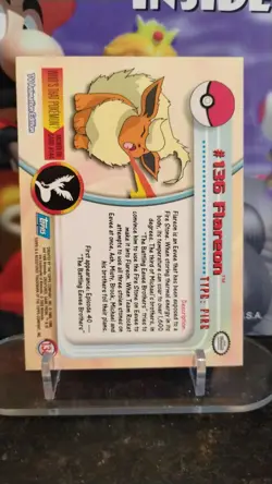 FLAREON Series 3 TV Animation Ed. POKEMON Non-Holo TOPPS 2000 Trading Card #136 - Image 2