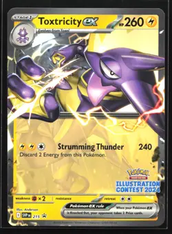 Pokemon Toxtricity ex SVP 215 Illustration Contest 2024 Black Star Promo NM - Image 1