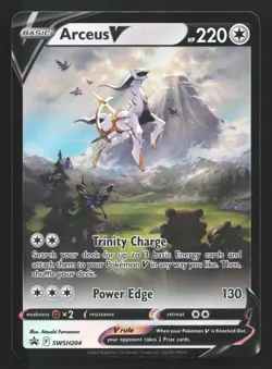 Pokemon Arceus V SWSH204 Sword & Shield Holo Black Star Promo LP - Image 1