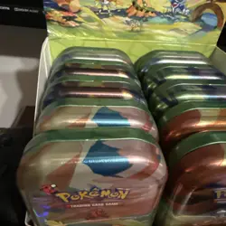 Vibrant Paldea Pokemon Scarlet & Violet TCG Sealed Display of 10 Mini Tins - Image 2