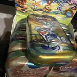 Vibrant Paldea Pokemon Scarlet & Violet TCG Sealed Display of 10 Mini Tins - Image 6