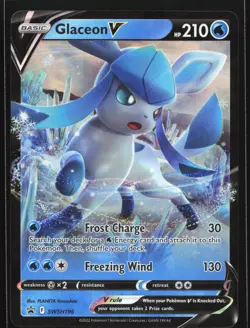 Pokemon Glaceon V SWSH196 Sword & Shield Holo Black Star Promo NM - Image 1