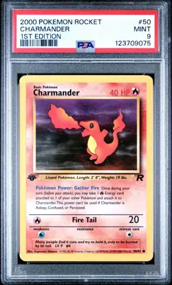 2000 Pokemon 1st Edition Team Rocket 50 Charmander PSA 9 MINT Free Ship NEW CERT - Image 1