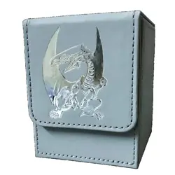 Blue-Eyes White Dragon Leather Deck Box Yugioh Premium Storage Case - Image 1