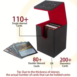 100+ Card Deck Box PU Leather Magnetic Case for TCG MTG Pokemon Yugioh - Image 3