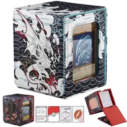 Blue-Eyes Dragon Wave Card Deck Box - PU Leather TCG Storage Yugioh - Image 1