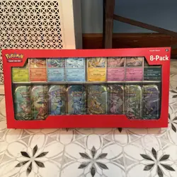 Pokemon TCG Prismatic Evolutions Costco 8 Mini-Tin Bundle w Promo Cards Tins - Image 1