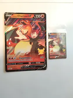 Lance's Charizard V SWSH133 Pokemon Celebrations Card 25th Anniversary + Jumbo - Image 1