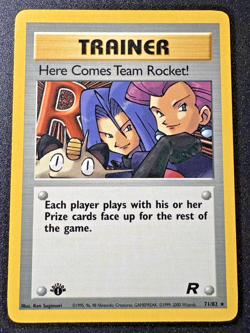 1st Edition Here Comes Team Rocket 71/82 Team Rocket Pokemon Card Rare LP - Image 1