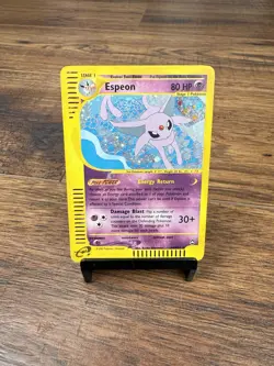 Espeon Holo Aquapolis E Series Pokemon Card SILVERING READ DESCRIPTION - Image 1