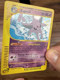Espeon Holo Aquapolis E Series Pokemon Card SILVERING READ DESCRIPTION - Image 3
