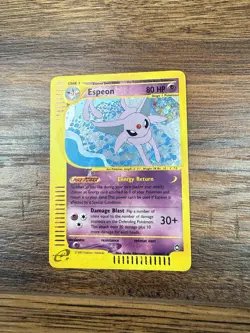 Espeon Holo Aquapolis E Series Pokemon Card SILVERING READ DESCRIPTION - Image 5