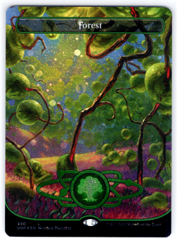 Forest 490 Borderless Galaxy Foil Land Unfinity Magic the Gathering - Image 1