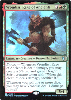 x1 Vrondiss, Rage of Ancients - Foil M MTG Commander Adventures in the Forgotten - Image 1