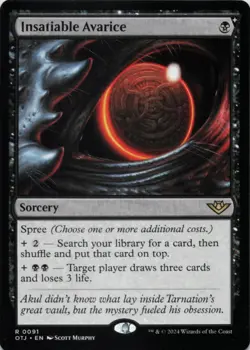 MTG Insatiable Avarice Normal NM Outlaws of Thunder Junction OTJ Magic 91 - Image 1