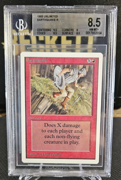 Unlimited - Earthquake - MTG -Magic the Gathering - NM-MT+ - BGS 8.5 Quad++ - Image 1