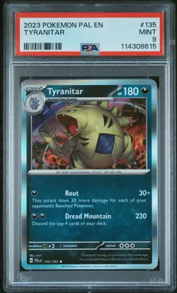 2023 POKEMON PAL EN-PALDEA EVOLVED #135 TYRANITAR PSA 9 - Image 1