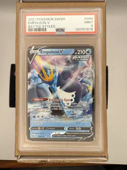 2021 POKEMON SWSH EMPOLEON V BATTLE STYLES PSA #040 MINT 9 110025298 - Image 1