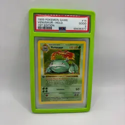 PSA 2 - Venusaur 15/102 1st Edition Shadowless Holo Rare (POP 77) - Pokemon TCG - Image 1