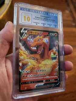 (POP 15) CGC 10 PERFECT Japanese Pokemon 2020 Charizard V 001/021 VMAX Starter - Image 1