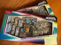 Pokemon TCG Lucario & Tyranitar Ex Premium Collection Prismatic Evolution x2 - Image 1