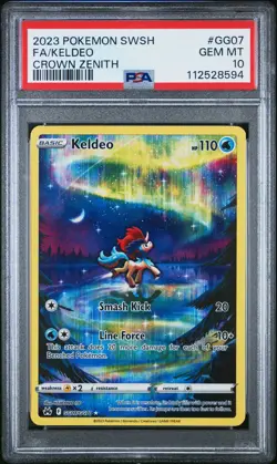 2023 POKEMON SWORD & SHIELD CROWN ZENITH #GG07 FULL ART/KELDEO PSA 10 - Image 1