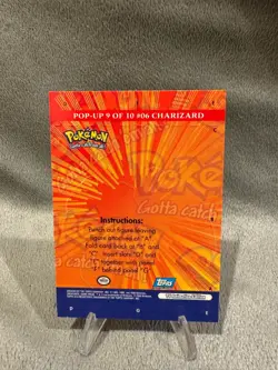 2000 Nintendo Topps Pokemon TV Animation #6 Charizard Punch-Out Card - 9 of 10 - Image 2
