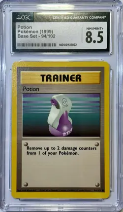 Potion Pokemon (1999) Base Set - 94/102- CGC Graded Mint + 8.5 - Image 1