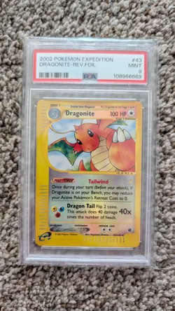 2002 Pokemon Expedition Dragonite Reverse Holo PSA Mint 9 - Image 1