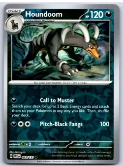 Pokemon TCG Prismatic Evolutions Reverse Holo Houndoom 063/131 Common - Image 1