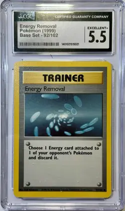 Energy Removal Pokemon (1999) Base Set - 92/102 - CGC Graded Excellent + 5.5 - Image 1