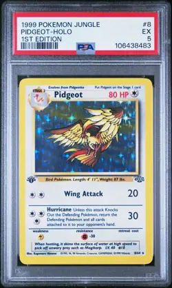 1999 POKEMON JUNGLE 1ST ED #8 PIDGEOT-HOLO PSA 5 - Image 1