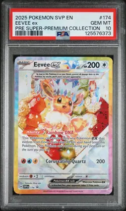 PSA 10 Eevee ex #174 SVP 2025 Pokemon Prismatic Evolutions SPC Black Star Promo - Image 1