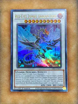 Yugioh Red-Eyes Zombie Dragon Lord DIFO-EN039 Ultra Rare 1st Ed NM - Image 1
