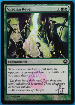 Viridian Revel FOIL Scars of Mirrodin NM Uncommon SIGNED CARD (505107) ABUGames - Image 1