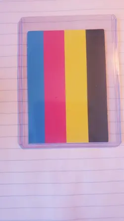 Yu Gi Oh! Test print production card, misprint, cyan, magenta, yellow, black - Image 1