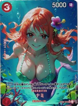 NAMI MERMAID ONE PIECE Holographic Custom Art Goddess Story Card - Image 1