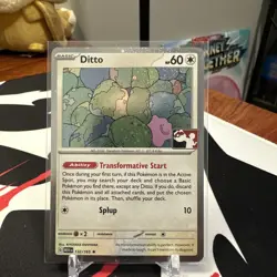 Ditto Pokemon Prize Pack Series 6 Promo Pokemon Card NM/LP Play Stamp Mew 151 - Image 1