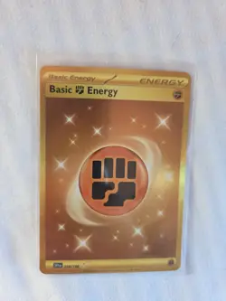 Pokemon Scarlet & Violet Basic Fighting Energy Gold Holo Hyper Rare Card 258/198 - Image 1