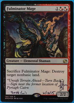 Fulminator Mage FOIL Modern Masters 2015 NM Rare SIGNED CARD (505098) ABUGames - Image 1