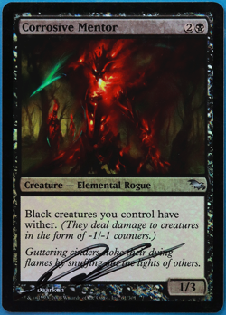 Corrosive Mentor FOIL Shadowmoor NM Black Uncommon SIGNED CARD (505096) ABUGames - Image 1