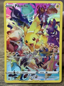 Pokemon TCG Pikachu Full Art Secret Rare Holo Card 160/159 Crown Zenith NM - Image 3