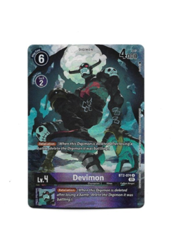 Digimon CCG Devimon BT2-074 U Foil Card NM - Image 1