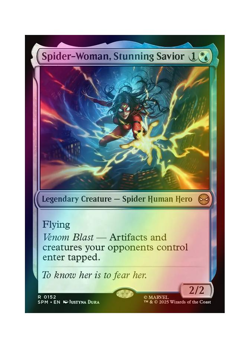 Magic the Gathering MTG SPM Spider-Woman, Stunning Savior 152 Foil Near Mint - Image 1