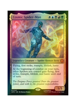 Magic the Gathering MTG SPM Cosmic Spider-Man 127 Foil Near Mint - Image 1