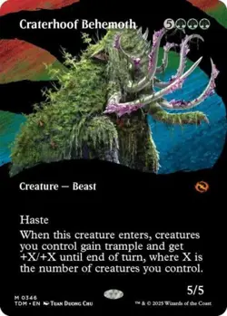 MTG English Craterhoof Behemoth (Borderless) NM Foil Tarkir: Dragonstorm - Image 1