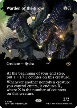 MTG English Warden of the Grove (Borderless) NM Foil Tarkir: Dragonstorm - Image 1