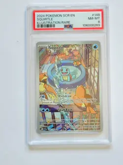 2024 POKEMON SCR EN-STELLAR CROWN ILLUSTRATION RARE #148 SQUIRTLE PSA 8 - Image 1