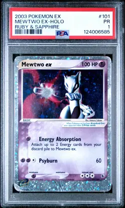 PSA 1 Pokemon Mewtwo ex 101/109 EX Ruby & Sapphire Ultra Rare Holo - Image 1