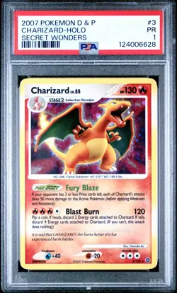 PSA 1 Pokemon Charizard 3/132 Secret Wonders Holo Rare BLEED ERROR - Image 1